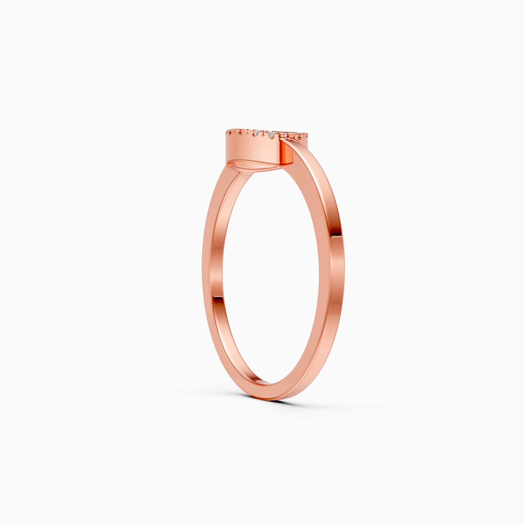 Unique Open Circle Round Diamond Ring